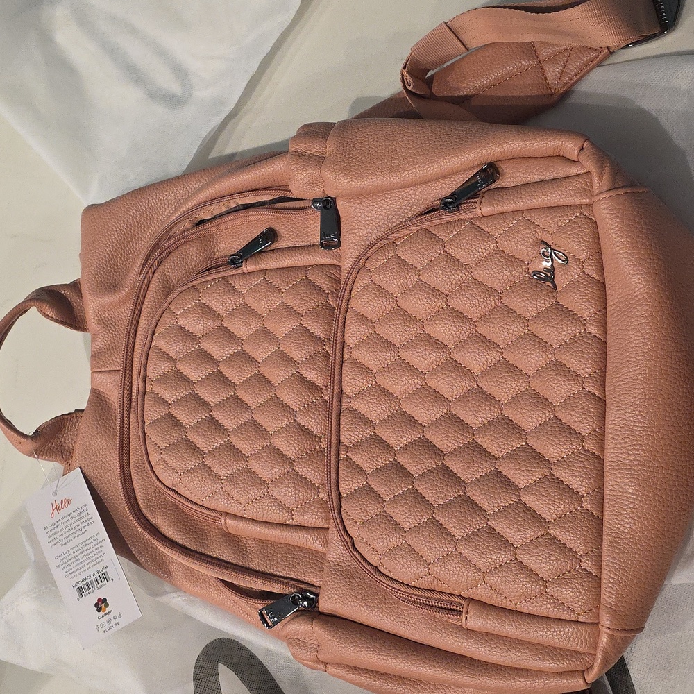 Lug Hatchback Vegan Leather Backpack In Blush Nwt
